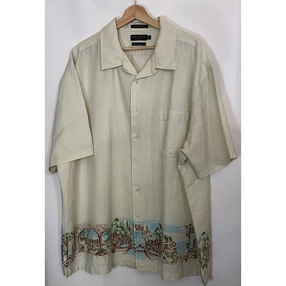 Daniel Cremieux Collection Big and Tall Men's Dress Shirt size 2XL Linen Blend - Picture 2 of 11